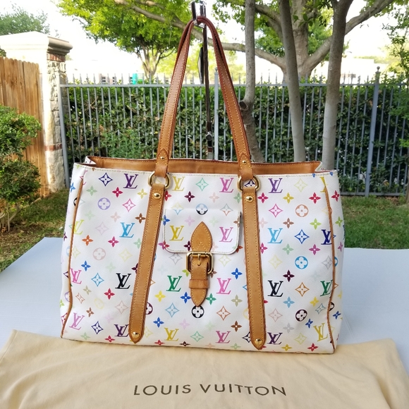 Louis Vuitton Aurelia GM Blanc Multicolor Oversized Jumbo Shopper Tote handbag - Picture 3 of 16